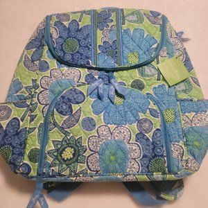NWT Vera Bradley Double Zip Backpack in Doodle Daisy Retired Pattern